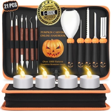 21 PCS Pumpkin Carving Kit - Stainless Steel Tools