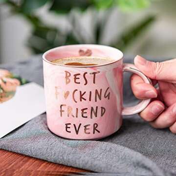 Chic Pink Marble Mug for Best Friends & Sisters