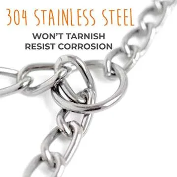 Mighty Paw Slip Collar - Stainless Steel - Weather Resistant - Tarnish Proof - Durable Chain Dog Choke Collars - No Pull Dogs Training - Strong and Premium - Metal Chain (24")
