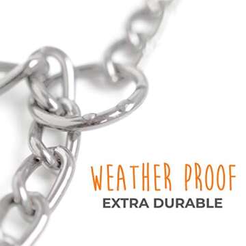 Mighty Paw Slip Collar - Stainless Steel - Weather Resistant - Tarnish Proof - Durable Chain Dog Choke Collars - No Pull Dogs Training - Strong and Premium - Metal Chain (24")