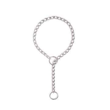 Mighty Paw Slip Collar - Stainless Steel - Weather Resistant - Tarnish Proof - Durable Chain Dog Choke Collars - No Pull Dogs Training - Strong and Premium - Metal Chain (24")