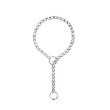 Mighty Paw Slip Collar - Stainless Steel - Weather Resistant - Tarnish Proof - Durable Chain Dog Choke Collars - No Pull Dogs Training - Strong and Premium - Metal Chain (24")