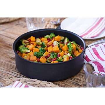 Lagostina Nera Hard Anodized Nonstick 12-Inch Skillet with Hammered Stainless Steel Lid, Dishwasher Safe Cookware,Grey