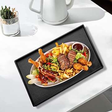 17.7 x 13 Inches Extra Large Solid Wood Serving Tray Tea Coffee Table Tray Snack Food Meals Serving ...