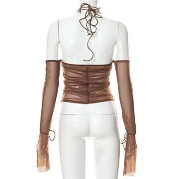 Stylish Remidoo Women's Ruched Sheer Crop Top for Every Occasion