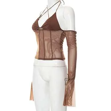 Stylish Remidoo Women's Ruched Sheer Crop Top for Every Occasion