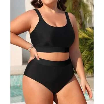 Daci Plus Size High Waisted Bikini for Full Coverage Swimwear