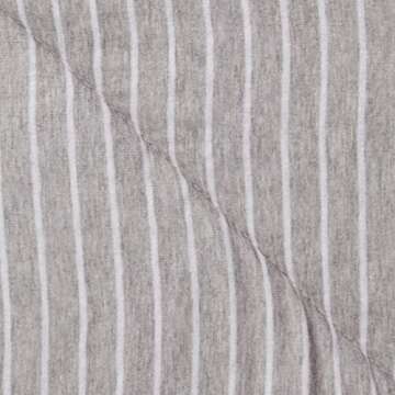 Amazon Basics Cotton Blend Jersey Knit Comforter Set, Full/Queen, Gray Stripe