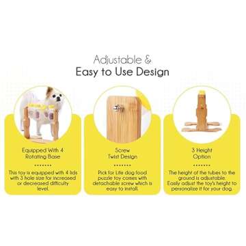 Dog Puzzle Feeder, Entertainment Purpose & Cognitive Stimulation, (4 Food Puzzle Bottles), Time Games for Pets, Treats Dispenser, Interactive Puzzle Feeder, Dogs Brain Training, Dog IQ, Slow Feeder