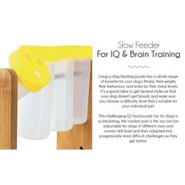 Dog Puzzle Feeder, Entertainment Purpose & Cognitive Stimulation, (4 Food Puzzle Bottles), Time Games for Pets, Treats Dispenser, Interactive Puzzle Feeder, Dogs Brain Training, Dog IQ, Slow Feeder