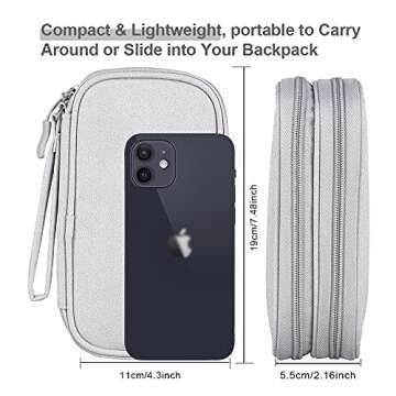 DDgro Travel Essentials for Men Women, Electronics Organizer Pouch Bag for Tech Accessories/Charger ...