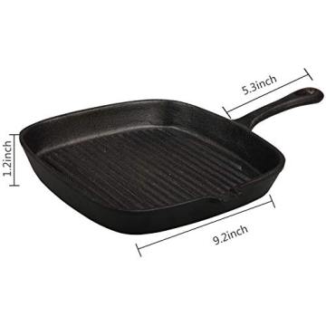 OAMCEG 10.2 Inch Pre-Seasoned Cast Iron Skillet for Grilling