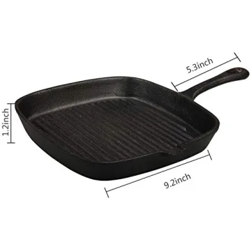 OAMCEG 10.2 Inch Pre-Seasoned Cast Iron Skillet for Grilling