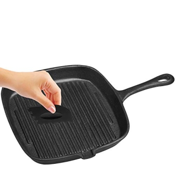 OAMCEG 10.2 Inch Pre-Seasoned Cast Iron Skillet for Grilling