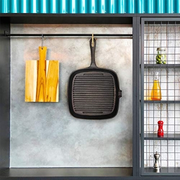 OAMCEG 10.2 Inch Pre-Seasoned Cast Iron Skillet for Grilling