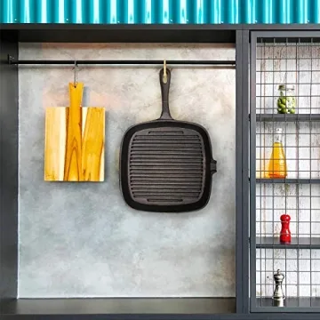 OAMCEG 10.2 Inch Pre-Seasoned Cast Iron Skillet for Grilling