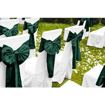 12 Pack Emerald Green Satin Table Runner 12 x 108 Inch Long Premium Table Runners for Wedding Party Events Decoration, Birthday Parties, Banquets Decorations, Graduations, Engagements