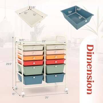 GOFLAME 12-Drawer Mobile Storage Cart for Every Space