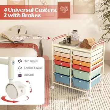 GOFLAME 12-Drawer Mobile Storage Cart for Every Space