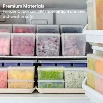 W&P Freezer Cubes | Reclaim Your Freezer With Tidy Stackable Frozen Food Containers | 40oz | Freezer safe, BPA Free, Dishwasher Safe, Microwave Safe