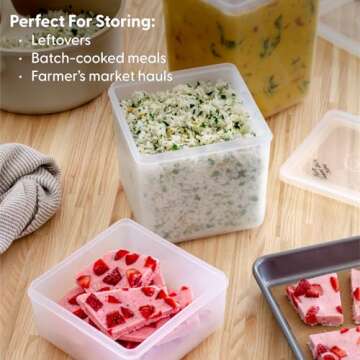 W&P Freezer Cubes | Reclaim Your Freezer With Tidy Stackable Frozen Food Containers | 40oz | Freezer safe, BPA Free, Dishwasher Safe, Microwave Safe