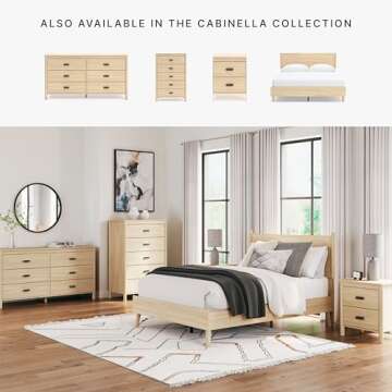 Signature Design by Ashley Cabinella Casual 6-Drawer Dresser with Safety Stop, Light Brown