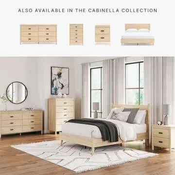 Signature Design by Ashley Cabinella Casual 6-Drawer Dresser with Safety Stop, Light Brown
