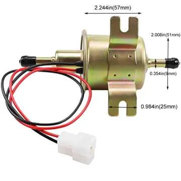 SOLLON Electric Fuel Pump 12V Universal Low Pressure 12 Volt Transfer Inline Fuel Pump for Lawn Mower Carburetor Gas Diesel Engine 2.5-4psi HEP-02A