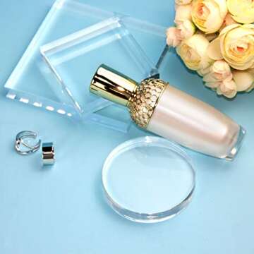 KCGANI Clear Polished Acrylic Round Square Rectangle Photo Props, Transparent Solid Acrylic Display Blocks for Photography Boutique Jewelry Cosmetic Crafts Closet Show, 6 Pcs