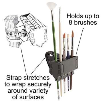 Easy To Use Products Brush Grip Paintbrush Holder and Drying Rack/Caddy, Painting Supplies (Black)
