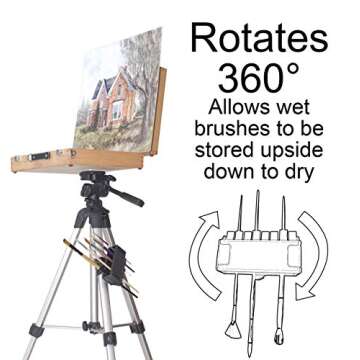 Easy To Use Products Brush Grip Paintbrush Holder and Drying Rack/Caddy, Painting Supplies (Black)