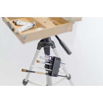 Easy To Use Products Brush Grip Paintbrush Holder and Drying Rack/Caddy, Painting Supplies (Black)