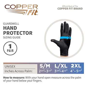 Copper Fit Guardwell Gloves Full Finger Hand Protection