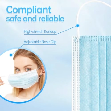 JOINTOWN 3-Ply Disposable Face Masks - 50 Pack Protection