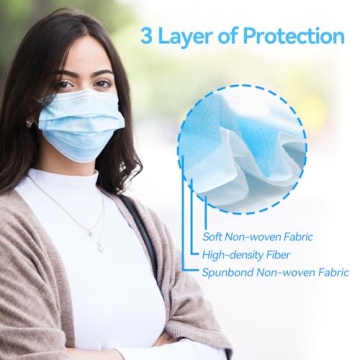 JOINTOWN 3-Ply Disposable Face Masks - 50 Pack Protection