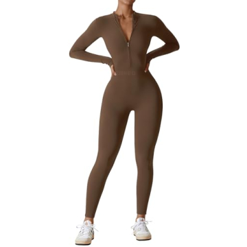 YEOREO Women's Long Sleeve Stylish Workout Jumpsuit
