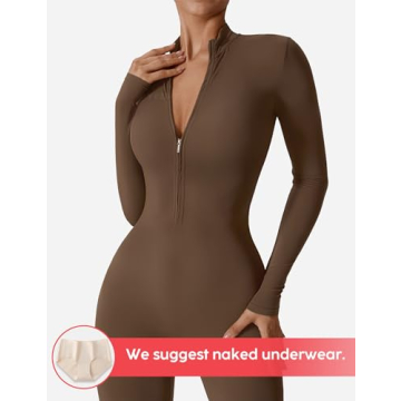 YEOREO Women's Long Sleeve Stylish Workout Jumpsuit