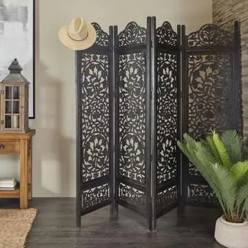 Decorative Floral Handmade Room Divider Screen - Deco 79
