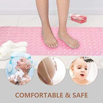Sheepping Non Slip Baby Bath Mat Extra Long and Cozy