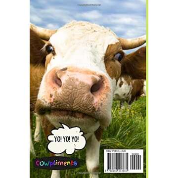 COWpliments: Yodeling Cow Notebook with a mountain landscape, 100 lined pages: Funny Yodeling Cow with a beautiful mountain landscape and a great ... on the back cover. Funny Notebook, 6x9 size