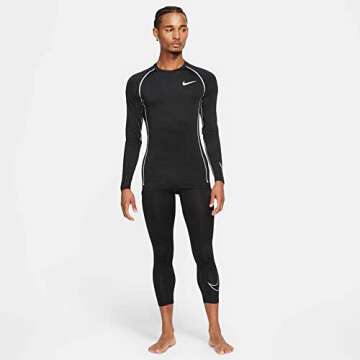 Nike Pro Dri-FIT Men's 3/4 Tights (as1, Alpha, xx_l, Regular, Regular, Black/White, XX-Large)