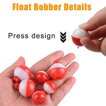 Fishing Hooks Bobbers Tackle Kit,186pcs Freshwater Fishing Gear Tackle Box Included Fishing Hooks,Fishing Bobbers,Sinker Weights Basic Fishing Tackle Starter Kit for Catfish Panfish