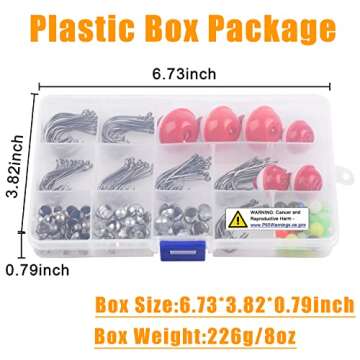 Fishing Hooks Bobbers Tackle Kit,186pcs Freshwater Fishing Gear Tackle Box Included Fishing Hooks,Fishing Bobbers,Sinker Weights Basic Fishing Tackle Starter Kit for Catfish Panfish