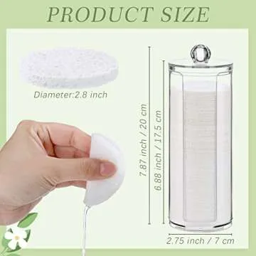 Sieral 120pcs Compressed Facial Sponges Disposable Natural Face Sponges Round Soft Pads with Contain...