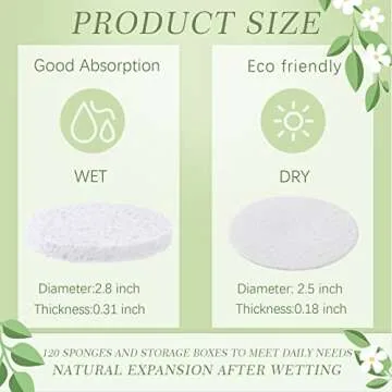 Sieral Compressed Facial Sponges - 120 Soft Disposable Pads