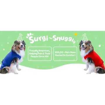 SurgiSnuggly Veterinary Invented Dog Surgical Recovery Suit for Female Spay or Male Dogs Neuters,Con...