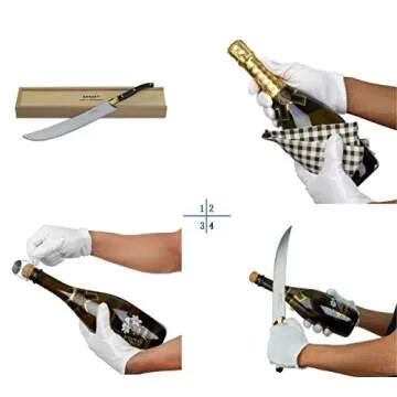 Resafy Champagne Saber Sparkling Wine Opener Champagne Knife Champagne Sword Champagne Opener With Wooden Gift Case