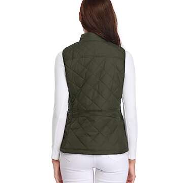 Fuinloth Women's Quilted Vest Lightweight Zip Padded Gilet