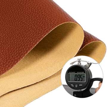 TORRAMI Soft Synthetic PU Fabric Material Faux Leather Sheets 2 Yards 54" x 72", 0.95mm Thick for Up...