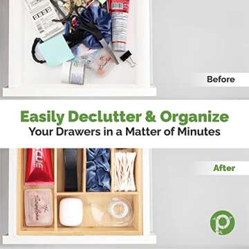 Pristine Bamboo Silverware Organizer for Kitchen Drawers